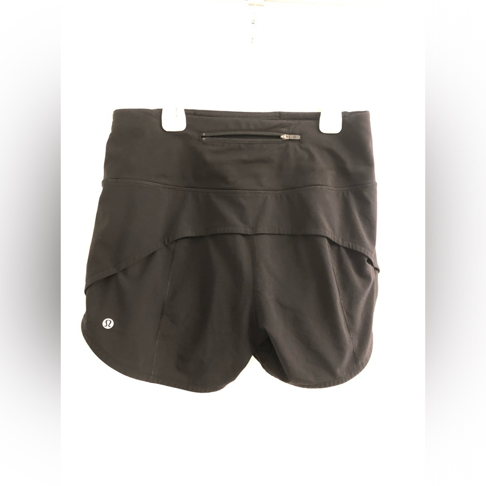 Authentic Lululemon Women’s Black Speed Up Shorts sz 6 EUC